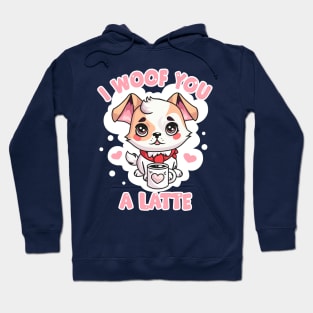 Woof You a Latte: Cute Puppy with Coffee Mug Hoodie